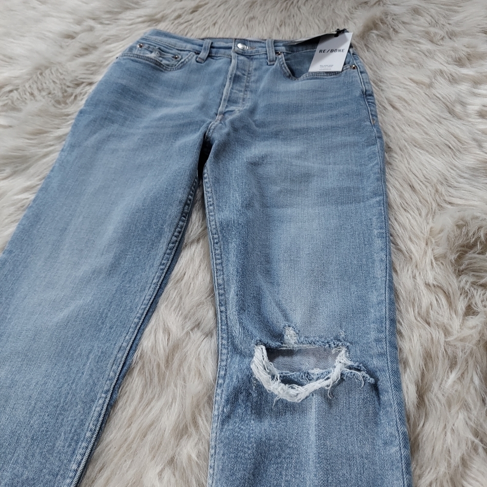 NWT Re/Done 90s High Rise Distressed Ankle Jeans - Picture 9 of 14